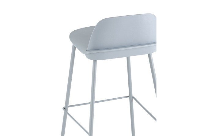 Фото 7 Барный стул Stool Group Mist 47х90х47 см, цвет сидушки серо-голубой, ножек серо-голубой