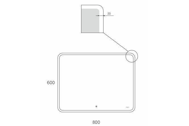 Фото 9 Зеркало с подсветкой Blink RF6042BK 80х60 см