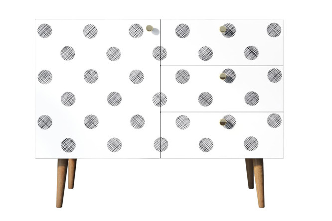 Изображение товара Комод Berber с 3 ящиками и дверкой, современный дизайн, размеры 90х70х40 см