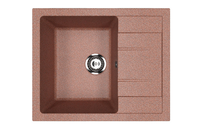 Изображение товара Врезная мойка ULGRAN U-607-307 с крылом 61х50х19.5 см из искусственного камня