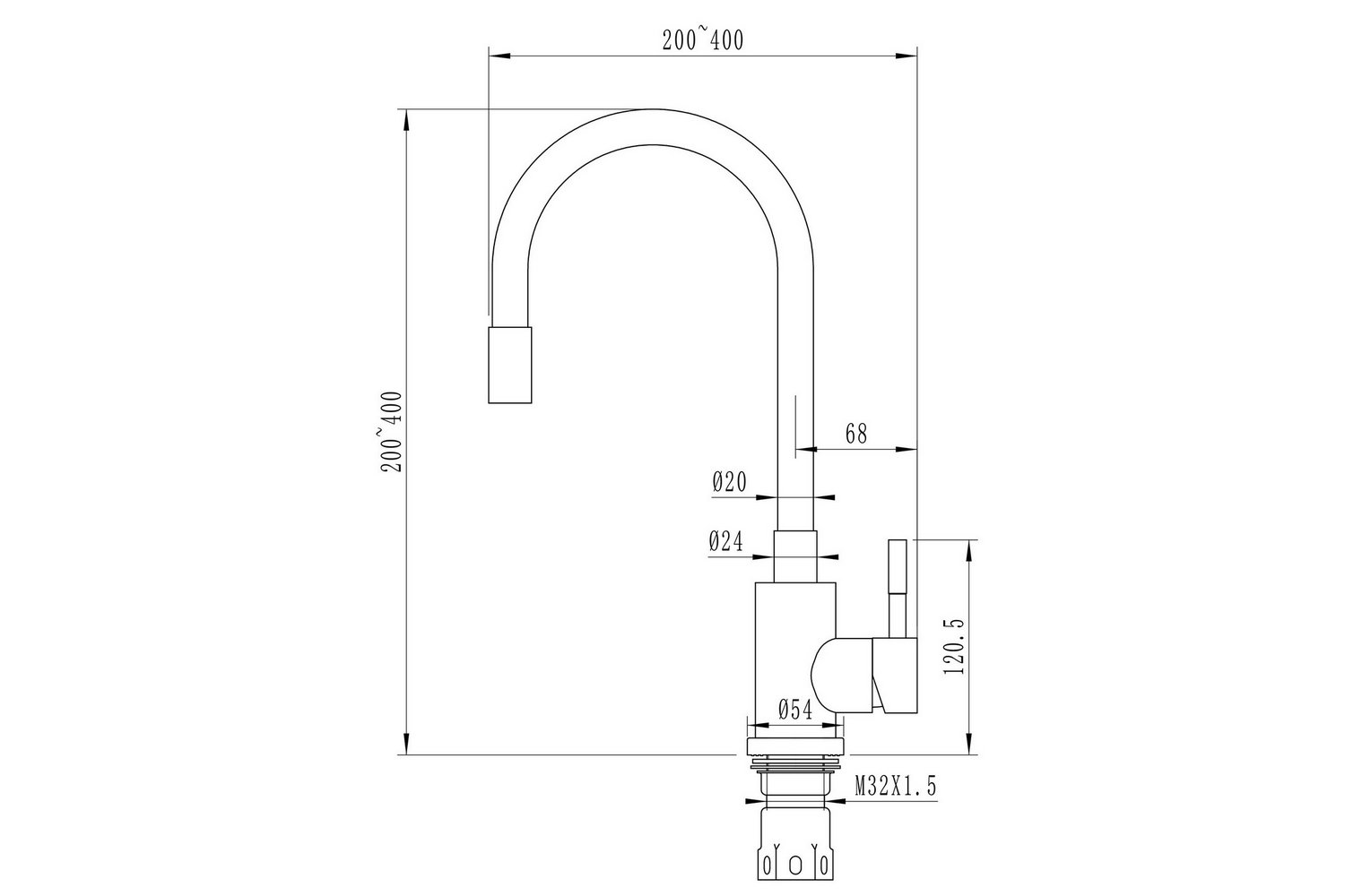 Смеситель для кухни MIXLINE MLSS-0325 с гибким изливом