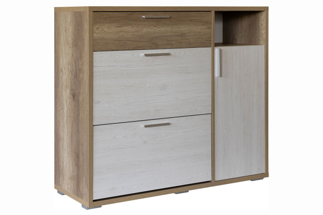 Изображение товара Тумба для обуви Верес 102.8х104.4х38.2 см дуб каньон и дуб бордо лайт