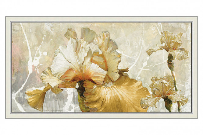 Изображение товара Репродукция в раме Романтические ирисы 50х100 см