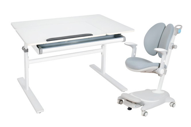 Комплект мебели парта FunDesk Colore Grey и кресло с подлокотниками Cubby Arnica Grey