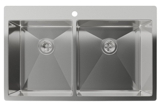 Изображение товара Врезная мойка Rinox 8050 B2 из нержавеющей стали 80х50х20 см