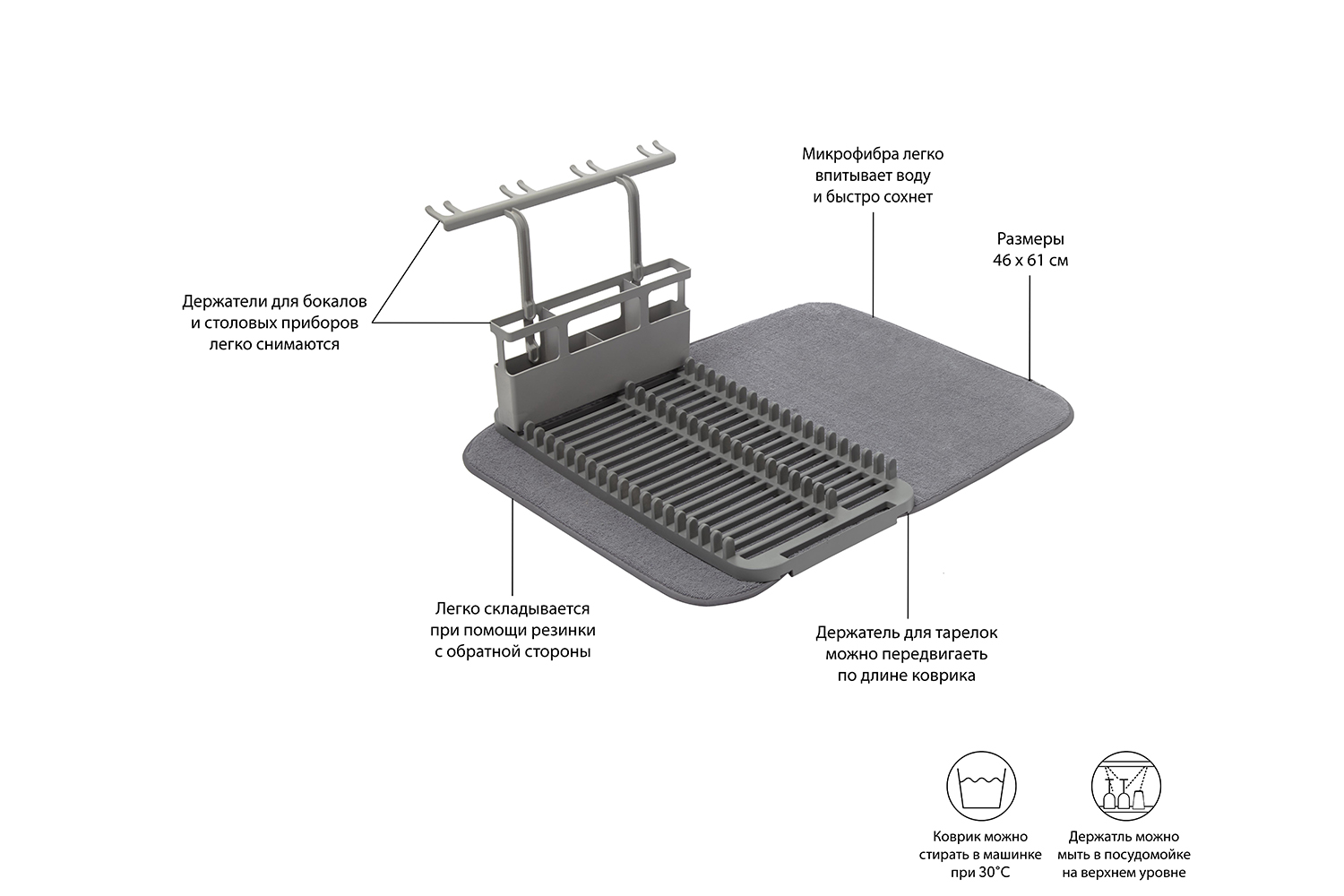 фото Коврик для сушки udry umbra
