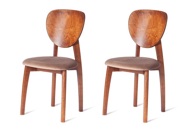 Изображение товара Комплект стульев Diamante 42х85х42 см из массива бука и велюра