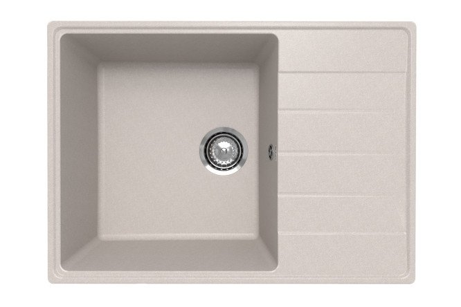 Изображение товара Врезная кухонная мойка Prima с крылом 70х50х20 см из кварцевого композита