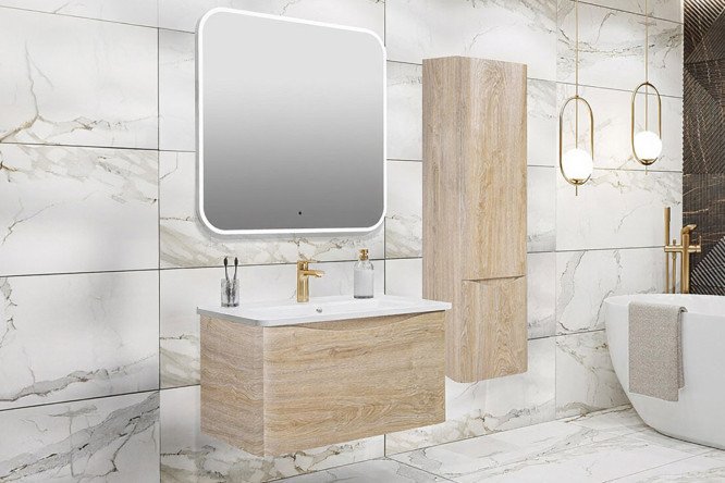 Изображение товара Мебель для ванной комнаты Тоскана цвет каркаса светлое дерево, фасада светлое дерево