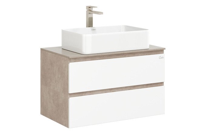 Изображение товара Тумба подвесная ONIKA Алеста 80 см светлый камень белый фасад