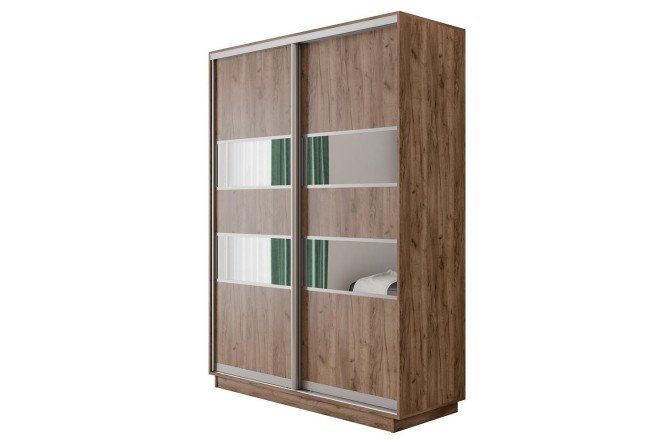 Изображение товара Двухдверный шкаф-купе Оптима 120х220х60 см дуб табачный зеркало