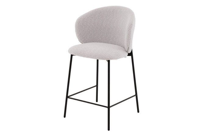 Изображение товара Стул полубарный Stool Group Блейз 58.5х96.5х56 см, цвет обивки светло-серый, ножек чёрный