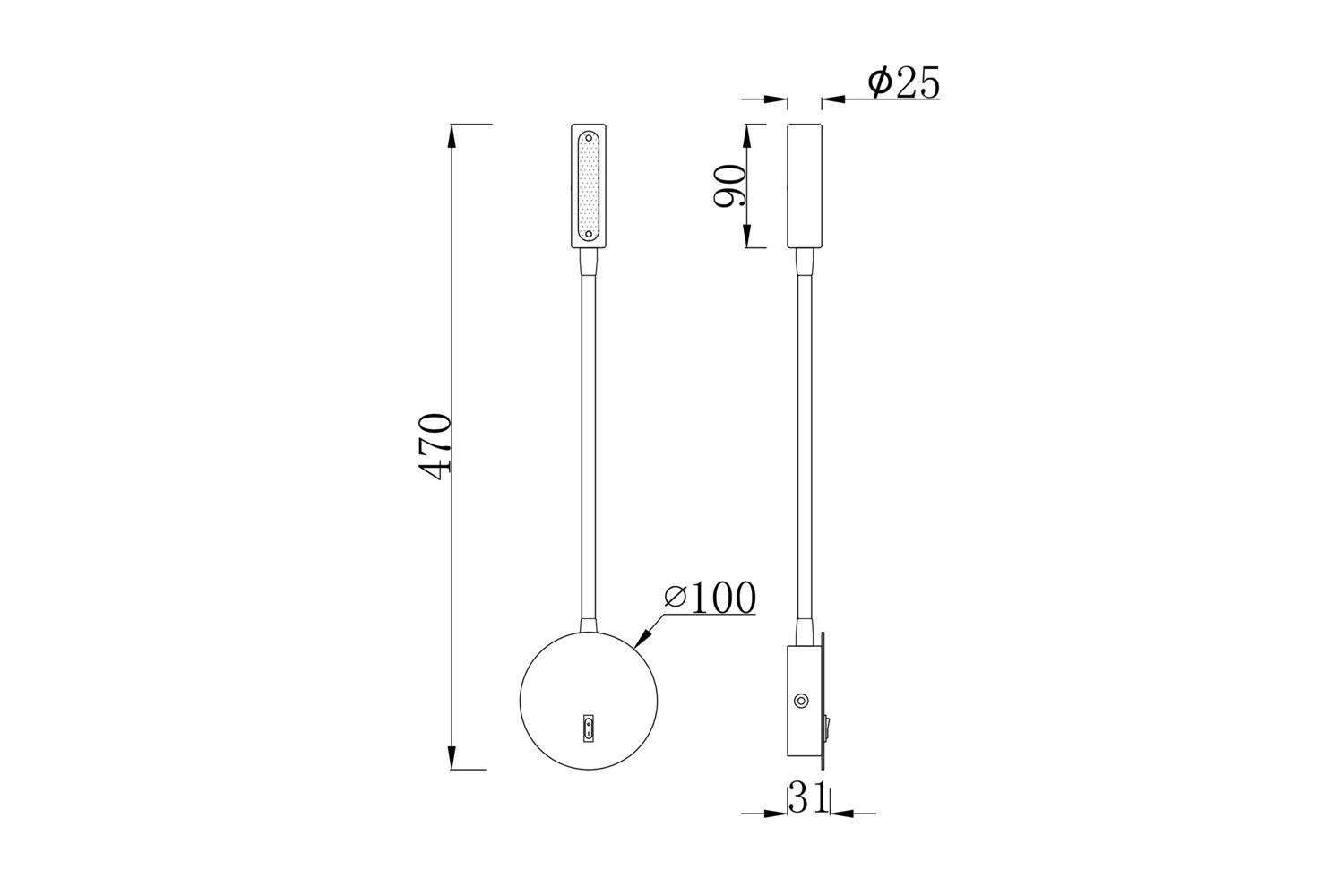 фото Бра led ceiling wall stem maytoni