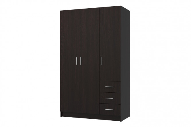 Шкаф для одежды 3-дверный Лофт 120х202х57,5 см, венге