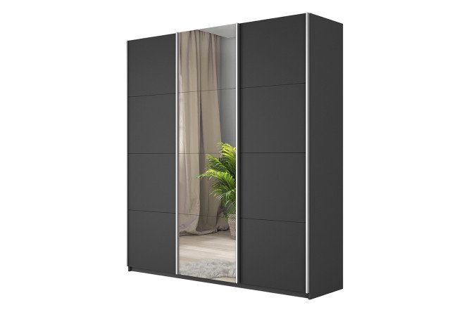 Изображение товара Шкаф-купе 3-дверный Cors 210х230 см серый диамант с зеркалом