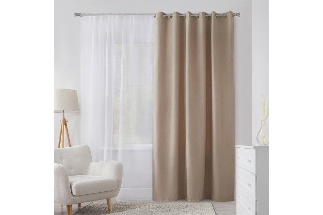 Изображение товара Штора Rosa 180x280 см из качественного материала с люверсами песочного цвета