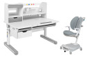 Комплект мебели парта FunDesk Pensare Grey и кресло с подлокотниками Cubby Arnica Grey