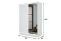 Шкаф-купе 2-дверный Slide-2 120/1 v.2, 120х220х60 см, белый снег/белый профиль, с одним зеркалом