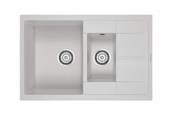 Изображение товара Мойка врезная с крылом PAULMARK Feste PM237850-WH 77.5х49.5х19.5 см кварцевый композит