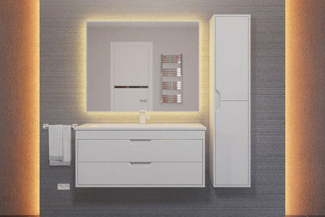 Изображение товара Ванный гарнитур Modul цвет каркаса белый матовый, фасада белый матовый
