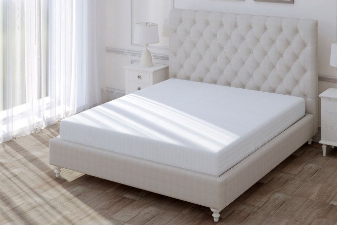 Простыня на резинке Warm White Поплин