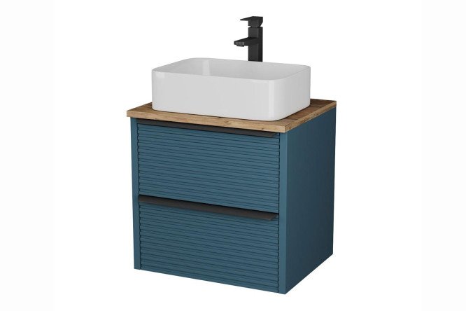 Изображение товара Тумба подвесная с раковиной Torno 64 см сине-зеленый матовый