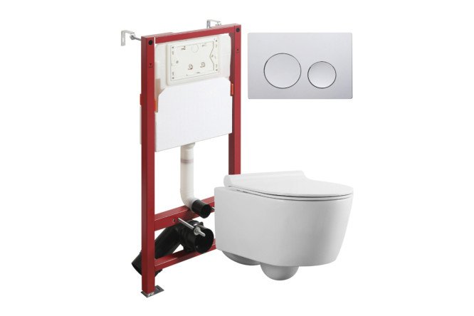 Изображение товара Унитаз с инсталляцией подвесной ATI05100+APB100 в комплекте