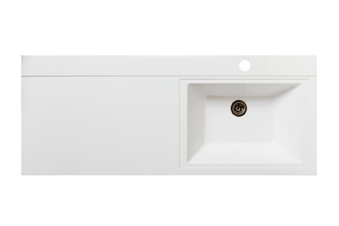 Изображение товара Умывальник RUNO Gamma 120 ЛАЙТ левое крыло, белый, литейный мрамор