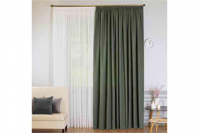 Изображение товара Штора на ленте W2647 140х260 см, 1 шт., цвет зелёный