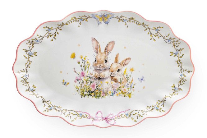 Изображение товара Овальное фарфоровое блюдо HOFF Кролик и цветы 32,5х2,8х21,3 см Изображение товара Овальное фарфоровое блюдо HOFF Кролик и цветы 32,5х2,8х21,3 см