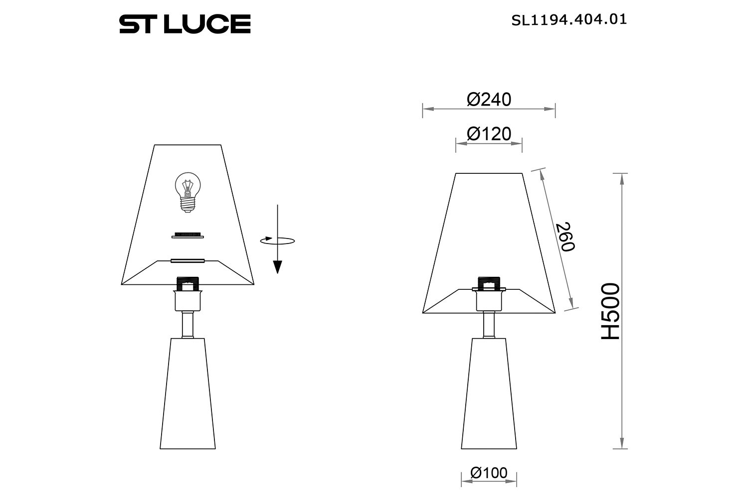 Лампа прикроватная ST LUCE Earthy E27, 22x48x22 см