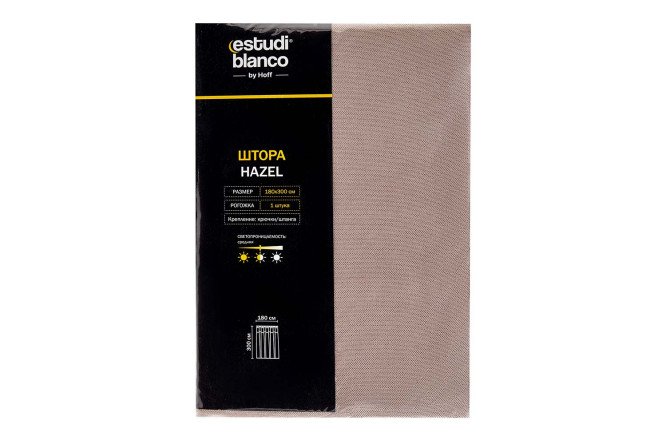 Фото 8 Штора ESTUDI BLANCO Hazel 180х300 см, 1 шт., цвет кофейный