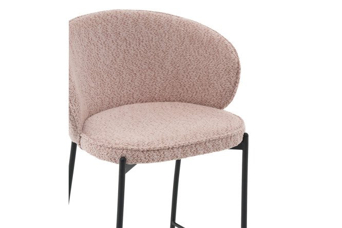 Стул барный Stool Group Тисдейл 56х94.5х56 см, цвет обивки розово-персиковый, ножек чёрный