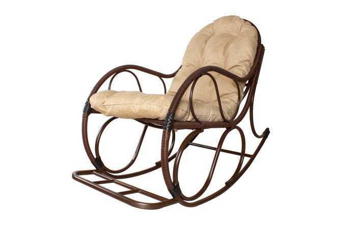 Изображение товара Кресло-качалка Элит цвет каркаса коричневый, отделки коричневый