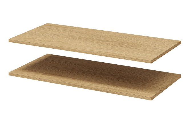 Изображение товара Комплект полок HOFF Блокс 2 шт. для каркаса шириной 100 см и глубиной 58 см дуб светлый
