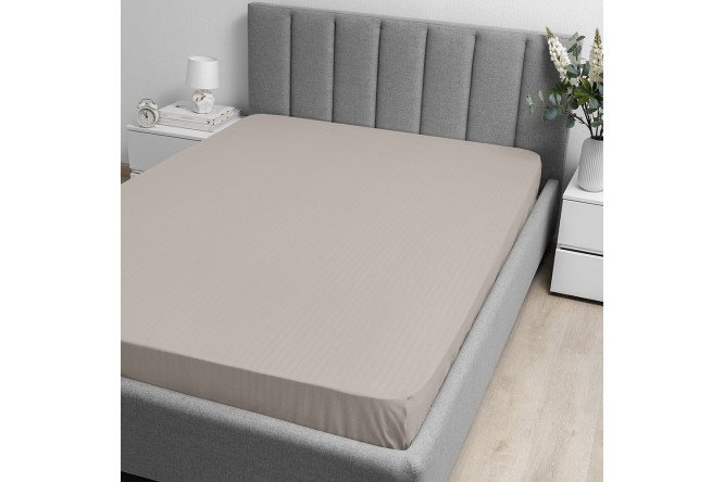 Простыня на резинке Coffee Cream Поплин 160х200 см
