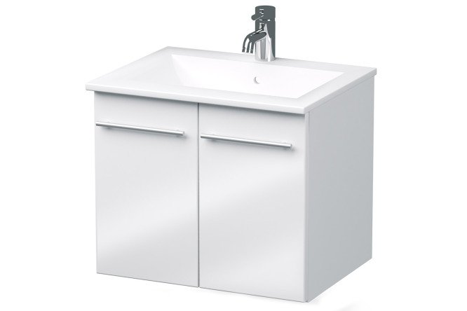 Изображение товара Тумба с раковиной Аврора подвесная 61 см, цвет каркаса белый, фасада белый