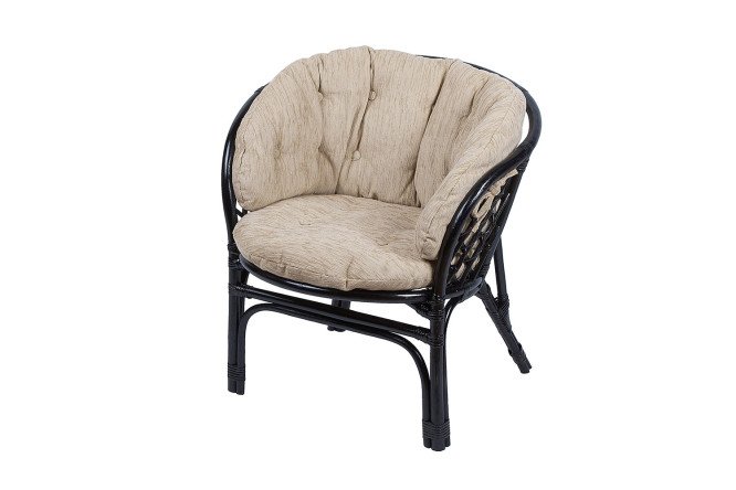 Изображение товара Кресло Багама с мягкими элементами бежевого цвета и каркасом венге