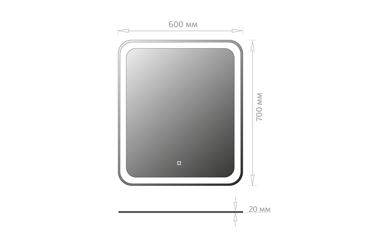 Зеркало с LED-подсветкой ONIKA Магна 60 206085 60х70 см