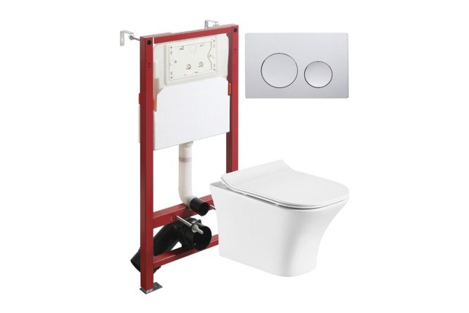 Изображение товара Подвесной унитаз с инсталляцией ORANGE CI02-100W+APB100 белый