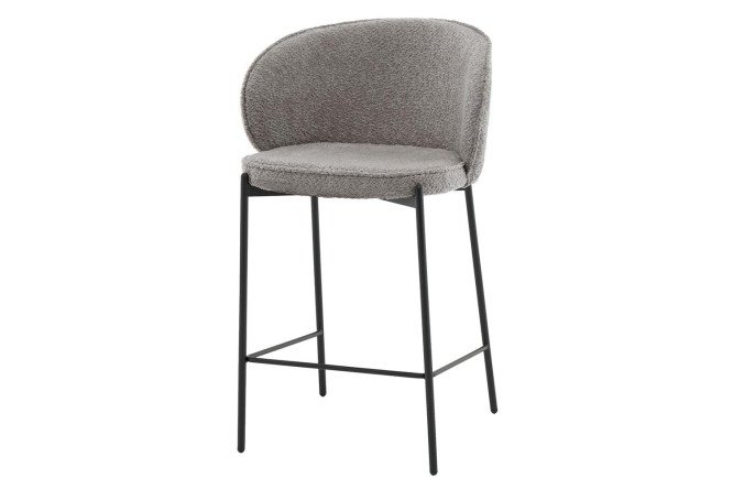 Стул барный Stool Group Тисдейл 56х94.5х56 см, цвет обивки серый, ножек чёрный