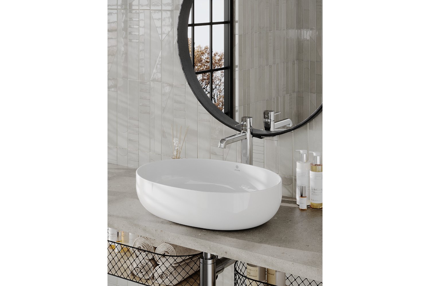 Раковина накладная ORANGE B05-520W Накладная, 51.5х14х39 см