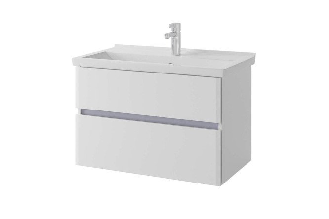 Изображение товара Тумба подвесная Sanstar Велья 80 см с раковиной белая МДФ