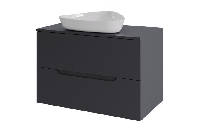 Изображение товара Тумба подвесная ORANGE Line 80 со сграффито, раковина в комплекте