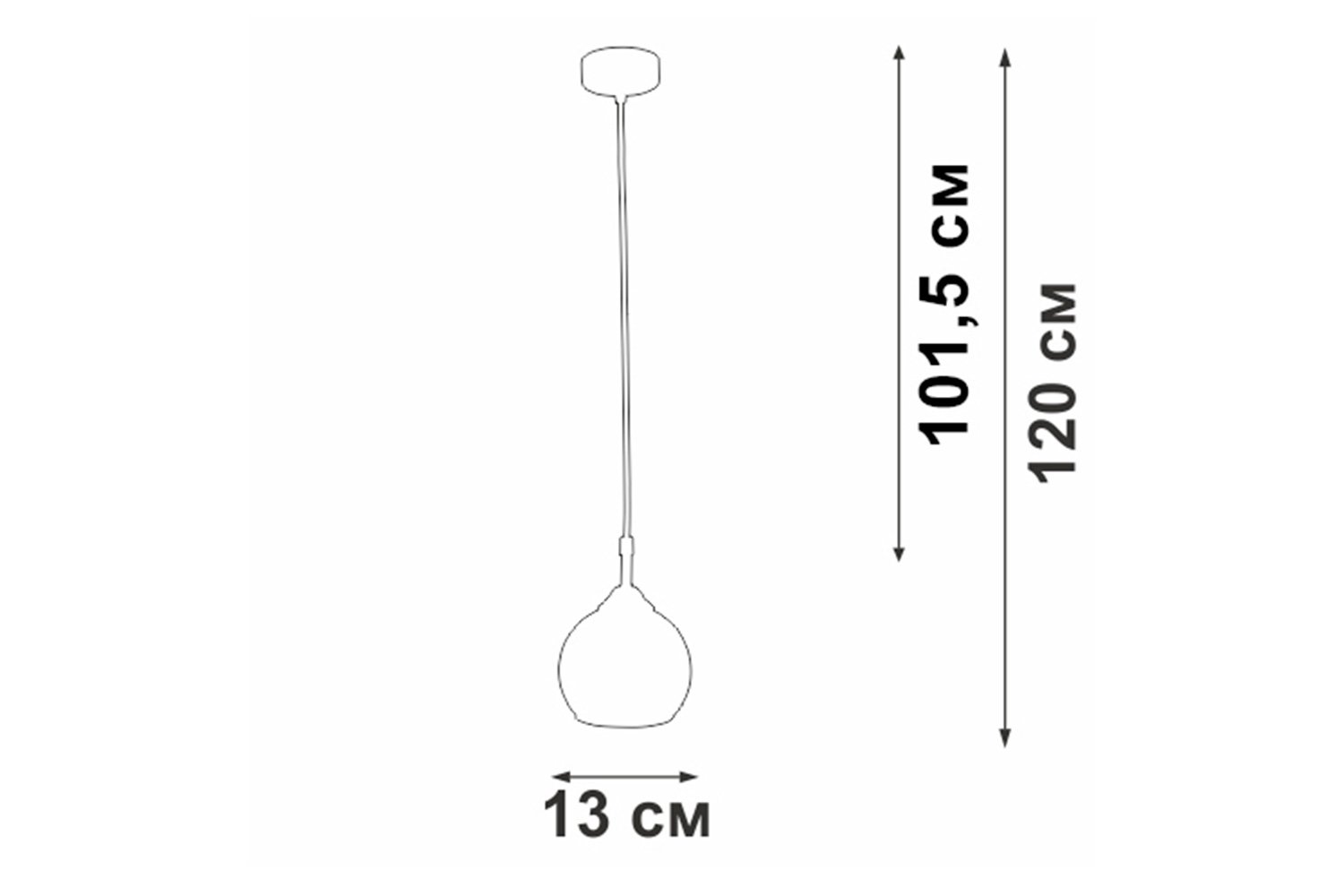Светильник подвесной VITALUCE V48130-13/1S 3 кв.м., 13х69.25х13 см, E27