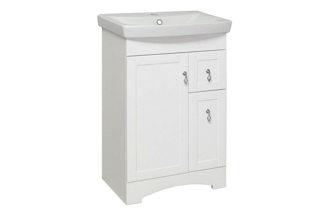 Изображение товара Тумба для ванной RUNO Мерида 50 см белая без раковины стильная и компактная