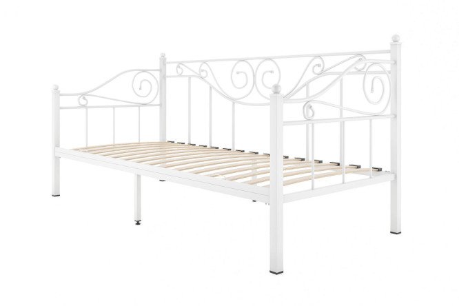 Изображение товара Кровать Эрика 90х200 см белый муар стильная и надежная для спальни