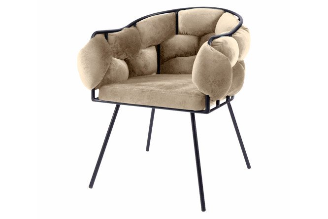 Изображение товара Стул Милан с подлокотниками 60х83х61 см велюр металл