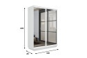 Шкаф-купе 2-дверный Slide-2 v.2 140х220х45 см, Белый снег/белый профиль, с двумя зеркалами