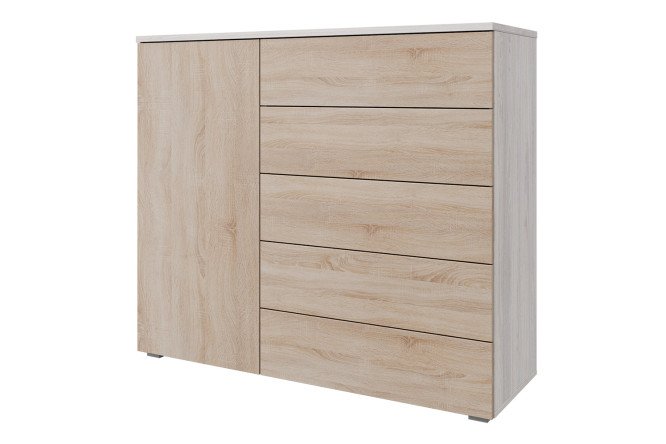 Изображение товара Комод Оскар Лайн 125,4х109,2х44 см ясень анкор дуб сонома push-to-open